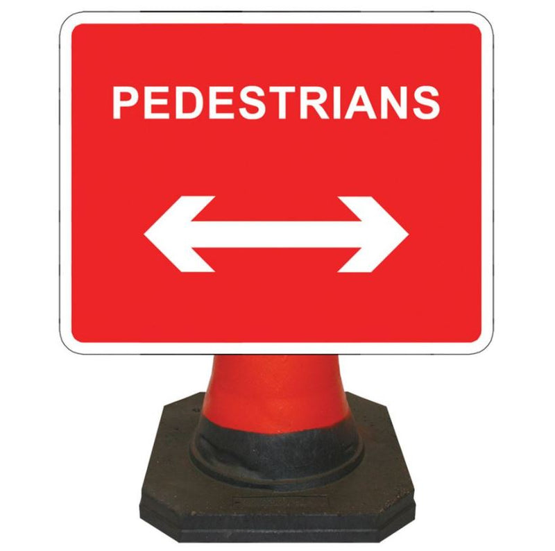 Cone Sign Pedestrians - Arrow Reversible
