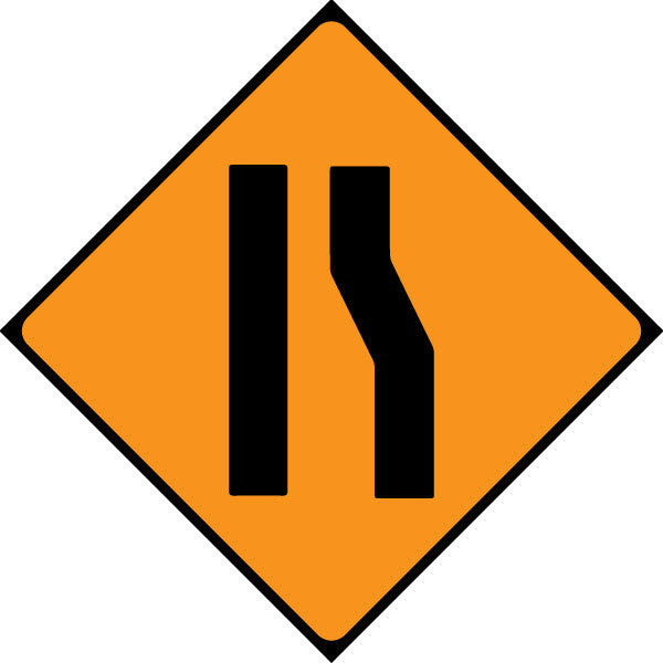 Cone Sign 600mm Class 2 Road Narrows Right - WK033