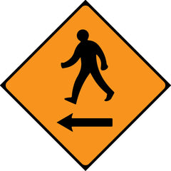 Cone Sign 600mm Class 2 Pedestrians Cross to Left - WK080